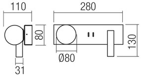 Redo 01-4661 - LED nástenné svietidlo NORMA LED/5W/230V + LED/3W CRI 90 USB zlaté