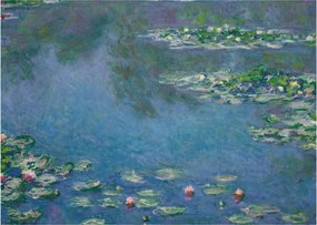 Sklenený obraz - Claude Monet, Water Lilies, reprodukcia (70x50 cm)