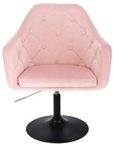 LuxuryForm DESIGN Kreslo ANDORA VELUR na čiernom tanieri - svetlo ružová