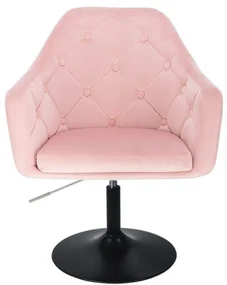 LuxuryForm DESIGN Kreslo ANDORA VELUR na čiernom tanieri - svetlo ružová