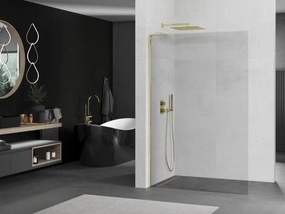 Mexen Kioto L, sprchová zástena Walk-In 70 x 200 cm, 8mm číre sklo, zlatý lesklý profil,800-070-103-50-00