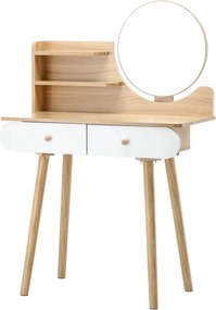 Toaletný stolík NORDIC WOOD naturálny / biely PHO7865