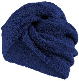 XPOSE® Froté turban na vlasy VERONA - tmavo modrý 30x75 cm