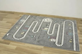Detský koberec Lima C263A svetlosivý / krémový