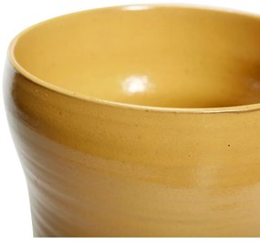 Súprava 2 žltých keramických kvetináčov Hübsch Tina