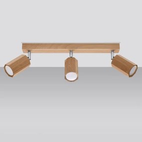 Sollux SL.1030 - Bodové svietidlo ZEKE 3xGU10/40W/230V dub