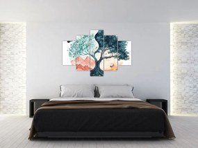 Obraz – Akvarelový strom plný života (150x105 cm)