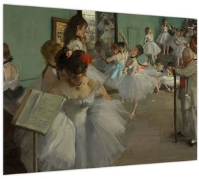 Sklenený obraz - Edgar Degas, The Dance Class, reprodukcia (70x50 cm)