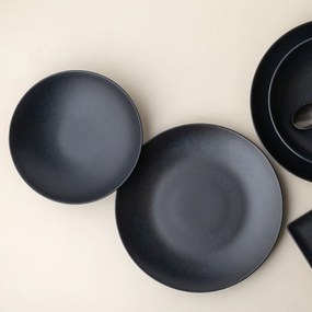 Tanier plytký 27 cm 4 ks — Basic čierny matný - 492780