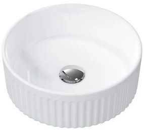 Ryhované umývadlo Bedrock 2 biela