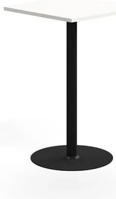 Barový stôl VERTICUS, 700x700x1100 mm, biela/čierna