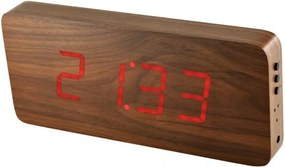 Digitálny LED budík/ hodiny MPM s dátumom a teplomerom 3672.50, red led, 25cm