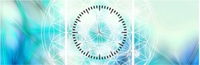 Obraz - Merkaba v tyrkysovom pozadí (s hodinami) (90x30 cm)