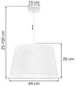 Závesné svietidlo Gaja, 1x biele textilné tienidlo, (fi 44cm), w