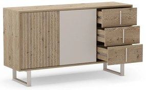 Nízka komoda v dekore duba v sivo-prírodnej farbe 140x80 cm Millay – Marckeric