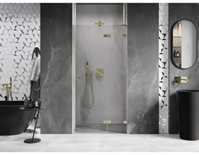 Mexen, Mexen Lunar L otočné pravé sprchové dvere 95 cm, transparentné, brúsené zlaté - 834L-095-000-55-00-P