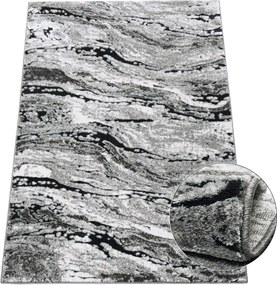 Koberec Miami Plus 0303 sivý – obdĺžnikový vzorovaný koberec Rozmer: 40x60 cm