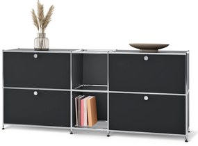 Kovová odkladacia skrinka »CN3« so 4 výklopnými priehradkami, čierna