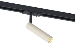 Moderný reflektor béžový s čiernou farbou pre koľajnicový systém 1-fázový - Iconic Ivy