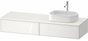 DURAVIT Zencha závesná skrinka pod umývadlo na dosku (umývadlo vpravo), 2 zásuvky, 1600 x 550 x 281 mm, biela/biela super matná, ZE4814R64840000