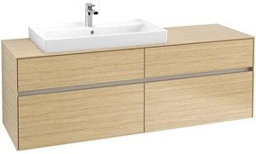 VILLEROY &amp; BOCH Collaro závesná skrinka pod umývadlo na dosku (umývadlo vľavo), 4 zásuvky, 1600 x 500 x 548 mm, Nordic Oak, C02600VJ