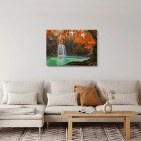Sklenený obraz - Vodopád v Thajsku (70x50 cm)