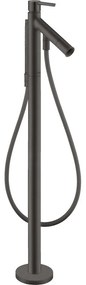 AXOR Starck páková vaňová batéria voľne stojaca na podlahe s plochou páčkovou rukoväťou, kartáčovaný čierny chróm, 10455340