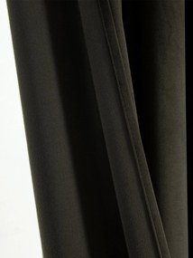 Zamatové zatemňovacie závesy Cesar sivohnedé - 140 x 250 cm (2ks) - riasiaca stuha