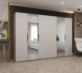 Šatníková skriňa 300 cm Mirabella 2 (kašmír + čierna). Akcia -20%. Vlastná spoľahlivá doprava až k Vám domov. 1126443