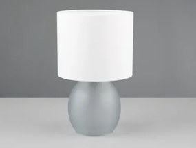 Stolná lampa Vela, šedé sklo%
