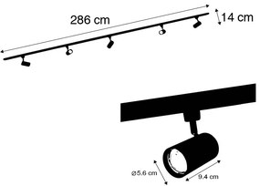 Moderný 1-fázový koľajnicový systém vrátane 5 Wi-Fi GU10 tmavo bronzových - Jeana