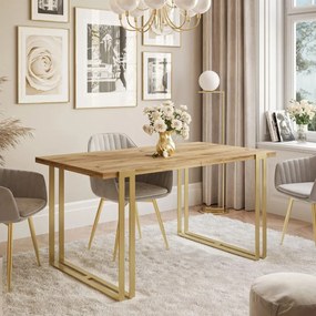 ROZKLADACÍ JEDÁLENSKÝ STÔL BENITO DUB CRAFT + ZLATÝ