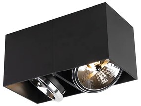 Dizajnové bodové svetlo obdĺžnikové 2 svetlá čierne vrátane 2 x G9 - Box