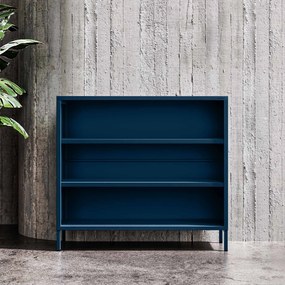 Nízky policový regál LUCA, 1000 x 900 x 350 mm, Modern: tmavomodrá farba