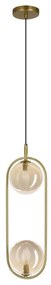 Luster na lanku CORDEL 2xG9/28W/230V mosadz/dymová béžová