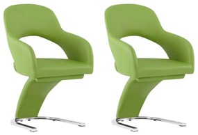 Jedálenské stoličky 2 ks, zelené, umelá koža 287789