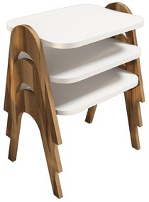Skladací stôl Paris White, 3 ks