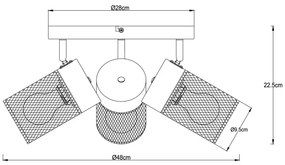 Brilliant - Bodové svietidlo KAMOLO 3xE27/40W/230V čierne