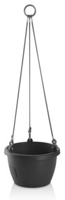 Gardenico Samozavlažovací závesný kvetináč Marina antracit, pr. 25 cm, pr. 25 cm