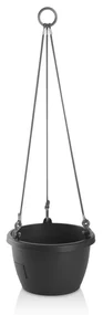 Gardenico Samozavlažovací závesný kvetináč Marina antracit, pr. 25 cm, pr. 25 cm