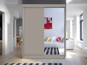 Skriňa s posuvnými dverami Belgia I, Farby: biely / dub artisan, Osvetlenie: osvetlenie LED RGB - farebné