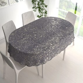 Biante Zamatový oválny obrus Isabela IBL-004 Gold Design tmavo sivý 120x160 cm