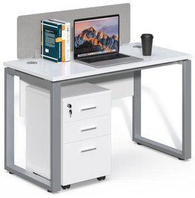 Kancelársky stôl s kontajnerom Houseland Prime Max 01 120 cm biely