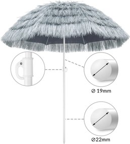 Plážový slunečník Hawaii 160 cm šedý