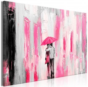 Artgeist Obraz - Umbrella in Love (1 Part) Wide Pink Veľkosť: 30x20, Verzia: Na talianskom plátne