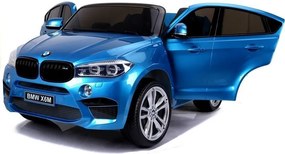 LEAN CARS Elektrické autíčko BMW X6M pre deti modré lakované
