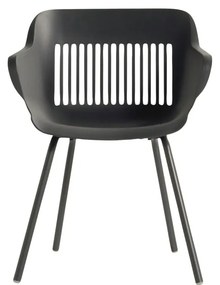 Tmavosivé plastové záhradné stoličky v súprave 2 ks Jill Rondo – Hartman