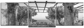 Obraz na plátne - Staroveká záhrada na morskom pobreží - panoráma 5249QD (150x50 cm)