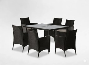 CH 7-dielna súprava ratanového nábytku - hnedá