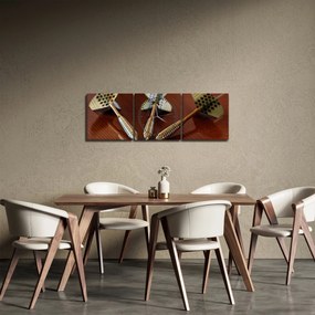Obraz troch šípok (s hodinami) (90x30 cm)